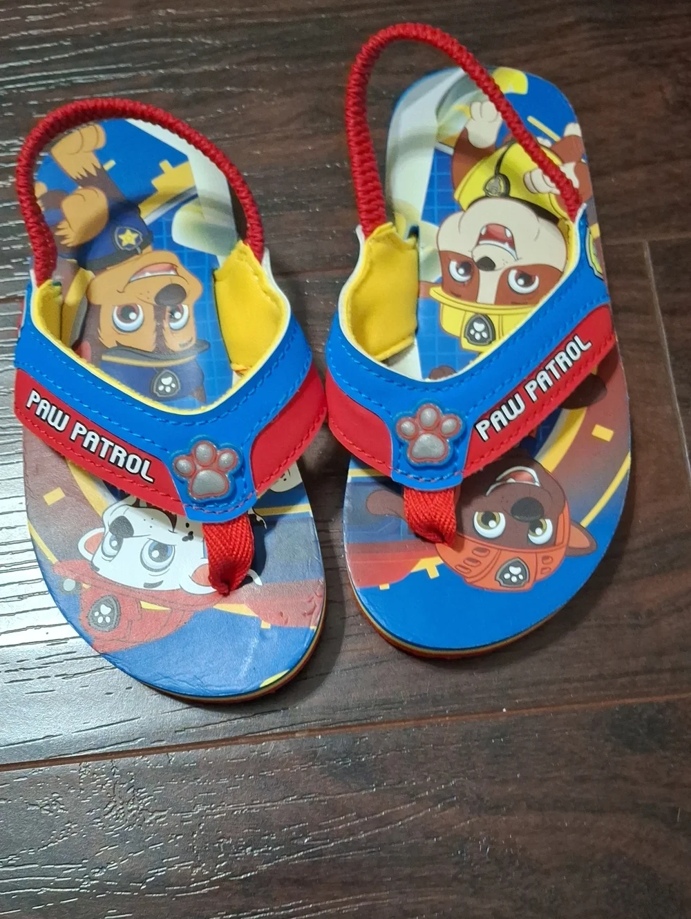 Paw Patrol Red, Blue & Yellow Kids' Character Sandals Size 9/10